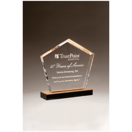 Diamond Series Acrylic with Gold Accent and Gold Mirror Top Base - Laser Engraved Gift
