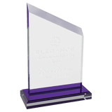 Zenith Series Acrylic with Purple Accents, Base with Purple Mirror Top - Laser Engraved Gift