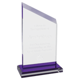 Zenith Series Acrylic with Purple Accents, Base with Purple Mirror Top - Laser Engraved Gift