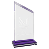 Zenith Series Acrylic with Purple Accents, Base with Purple Mirror Top - Laser Engraved Gift