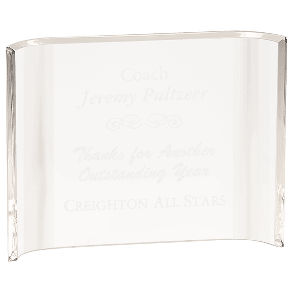 Clear Crescent Acrylic - Laser Engraved Gift