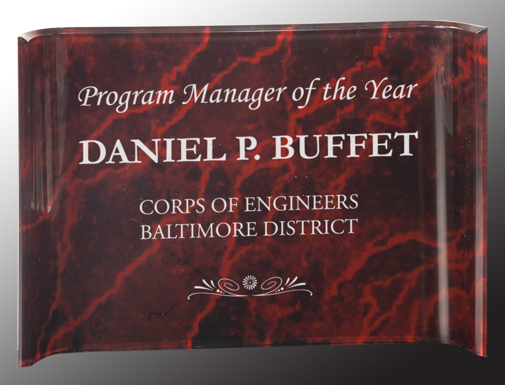 Marble Crescent Acrylic - Custom Engraved Award