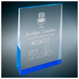 Blue Wedge Acrylic - Custom Engraved Award