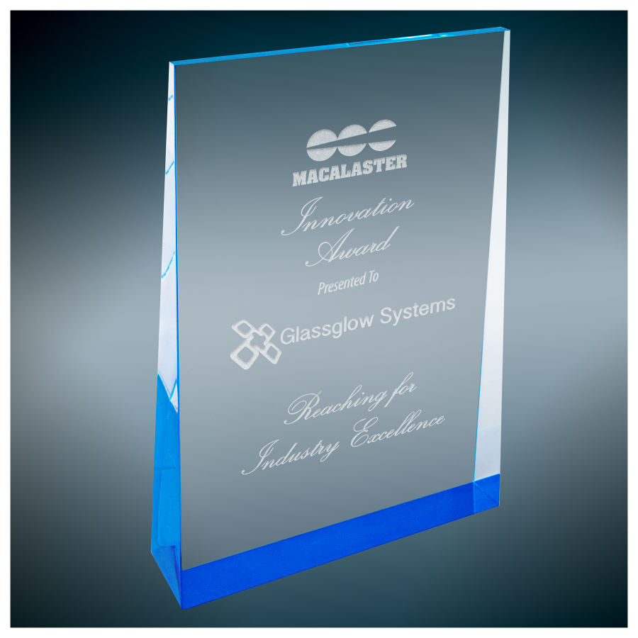 Blue Wedge Acrylic - Custom Engraved Award