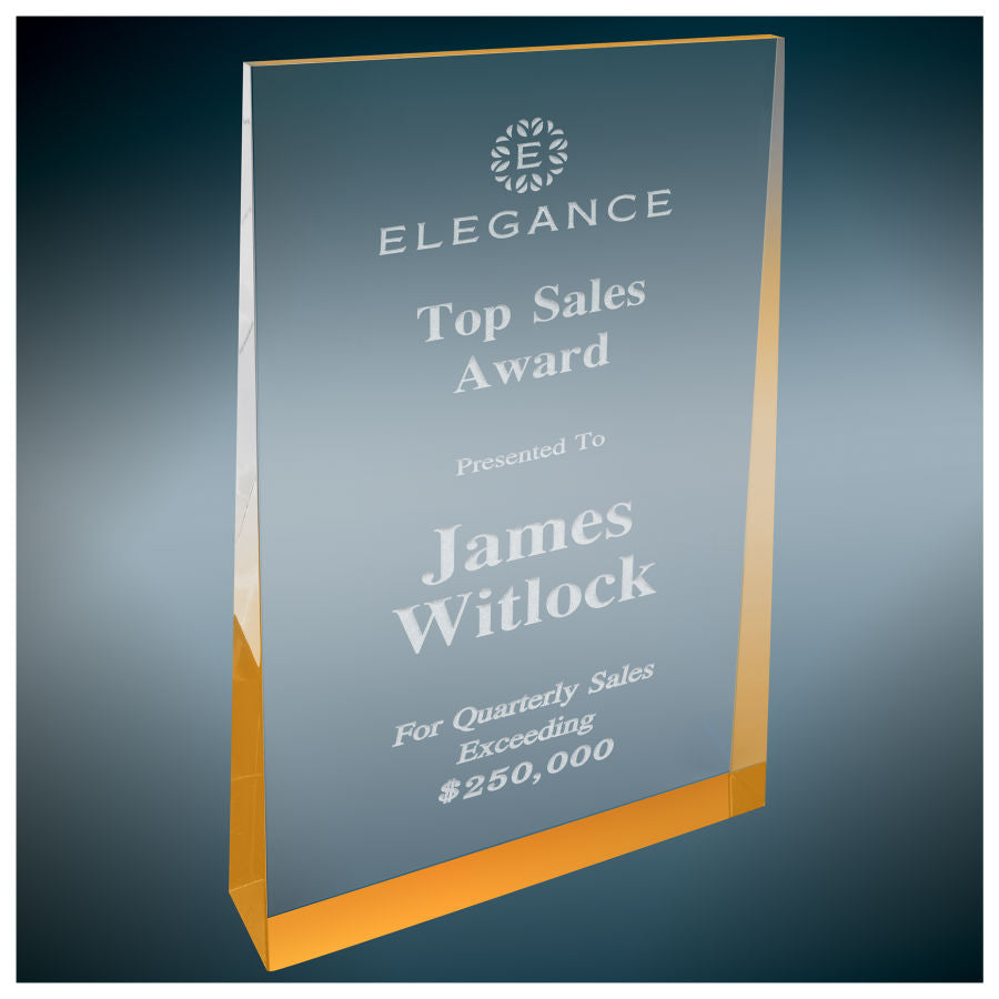Gold Wedge Acrylic - Custom Engraved Award