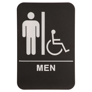 Black-White Men (w/wheelchair) Accessible Restroom Sign - ADA Compliant Sign