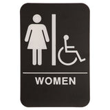 Black-White Women (w/wheelchair) Accessible Restroom Sign - ADA Compliant Sign