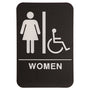 Black-White Women (w/wheelchair) Accessible Restroom Sign - ADA Compliant Sign