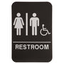 Black-White Unisex (w/wheelchair) Accessible Restroom Sign - ADA Compliant Sign