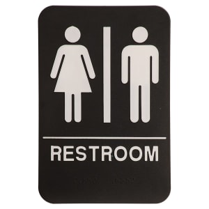 Black-White Unisex Accessible Restroom Sign - ADA Compliant Sign
