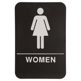 Black-White Women Accessible Restroom Sign - ADA Compliant Sign