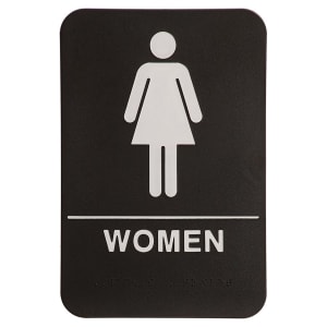 Black-White Women Accessible Restroom Sign - ADA Compliant Sign