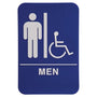 Blue-White Men (w/wheelchair) Accessible Restroom Sign - ADA Compliant Sign