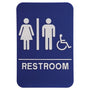 Blue-White Unisex (w/wheelchair) Accessible Restroom Sign - ADA Compliant Sign
