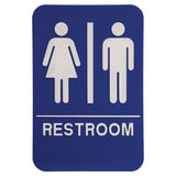 Blue-White Unisex Accessible Restroom Sign - ADA Compliant Sign