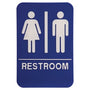 Blue-White Unisex Accessible Restroom Sign - ADA Compliant Sign
