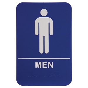 Blue-White Men Accessible Restroom Sign - ADA Compliant Sign