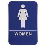 Blue-White Women Accessible Restroom Sign - ADA Compliant Sign