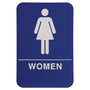 Blue-White Women Accessible Restroom Sign - ADA Compliant Sign