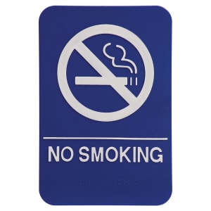 Blue-White No Smoking ADA Sign - ADA Compliant Sign