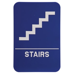 Blue-White Stairs ADA Sign - ADA Compliant Sign