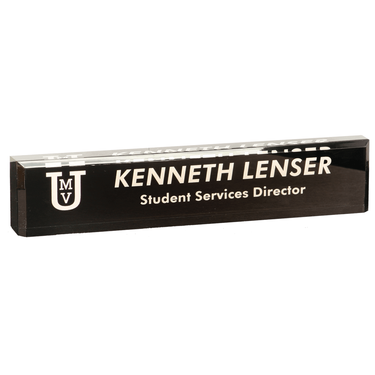 Acrylic 10" Desk Wedge - Laser Engraved Corporate Gift