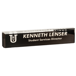 Acrylic 10" Desk Wedge - Laser Engraved Corporate Gift