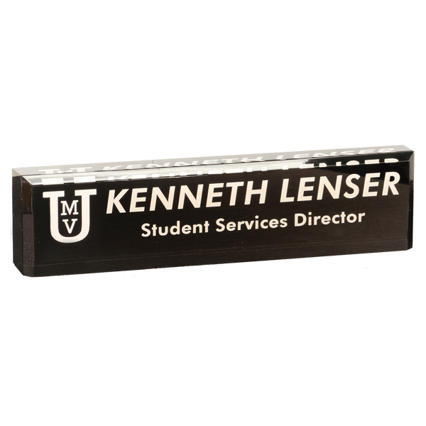 Acrylic 8" Desk Wedge - Laser Engraved Corporate Gift
