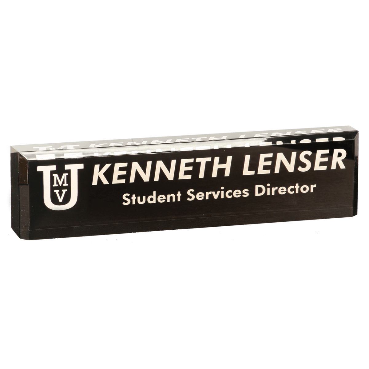 Acrylic 8" Desk Wedge - Laser Engraved Corporate Gift