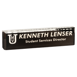 Acrylic 8" Desk Wedge - Laser Engraved Corporate Gift