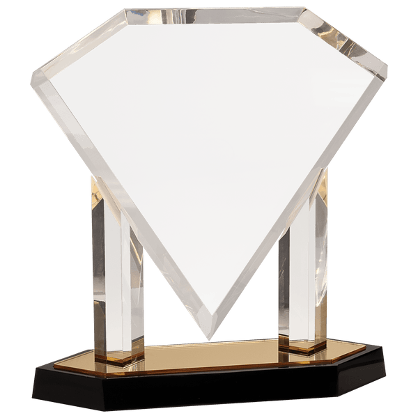 11 3/4" Gold Floating Diamond Acrylic
