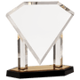 11 3/4" Gold Floating Diamond Acrylic