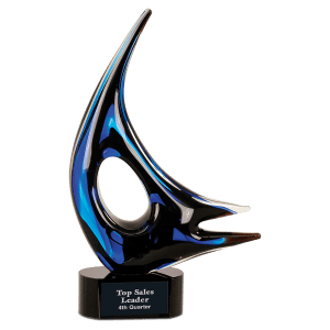 Sail Art Glass Sculpture - Laser Engraved Drinkware