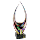 Dual Rising Art Glass with Square Base - Laser Engraved Drinkware