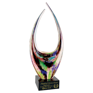 Dual Rising Art Glass with Square Base - Laser Engraved Drinkware