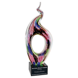 Twist Top Art Glass with Square Base - Laser Engraved Drinkware