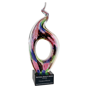 Twist Top Art Glass with Square Base - Laser Engraved Drinkware