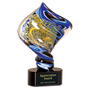 Diamond Twist Art Glass Sculpture - Laser Engraved Drinkware