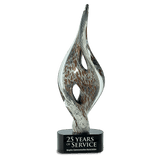 Spire Twist Art Glass Sculpture - Laser Engraved Drinkware
