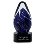 Tear Drop Art Glass Sculpture - Laser Engraved Drinkware