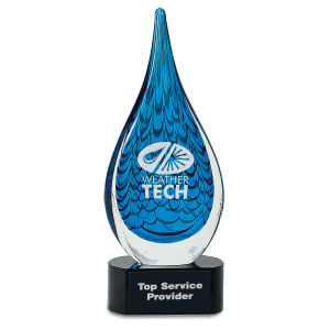 Raindrop Art Glass - Laser Engraved Drinkware