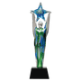 11 1/2" Star Achiever Art Glass on Clear Glass Base-No Plate