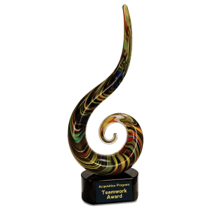 Color Swoop Art Glass - Laser Engraved Drinkware