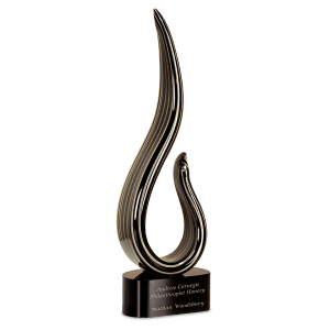 Curve Art Glass Sculpture - Laser Engraved Drinkware