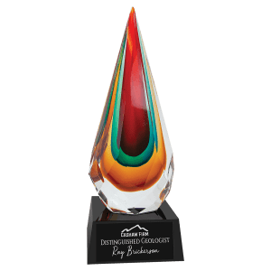 Faceted Rain Drop - Custom Engraved Award
