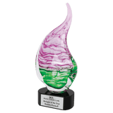 Pink/Green Art Glass - Laser Engraved Drinkware