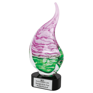 Pink/Green Art Glass - Laser Engraved Drinkware