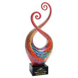 Multi-Color Twist Art Glass with Base - Laser Engraved Drinkware