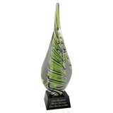 Green-White-Black Spire Art Glass - Laser Engraved Drinkware