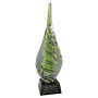 Green-White-Black Spire Art Glass - Laser Engraved Drinkware